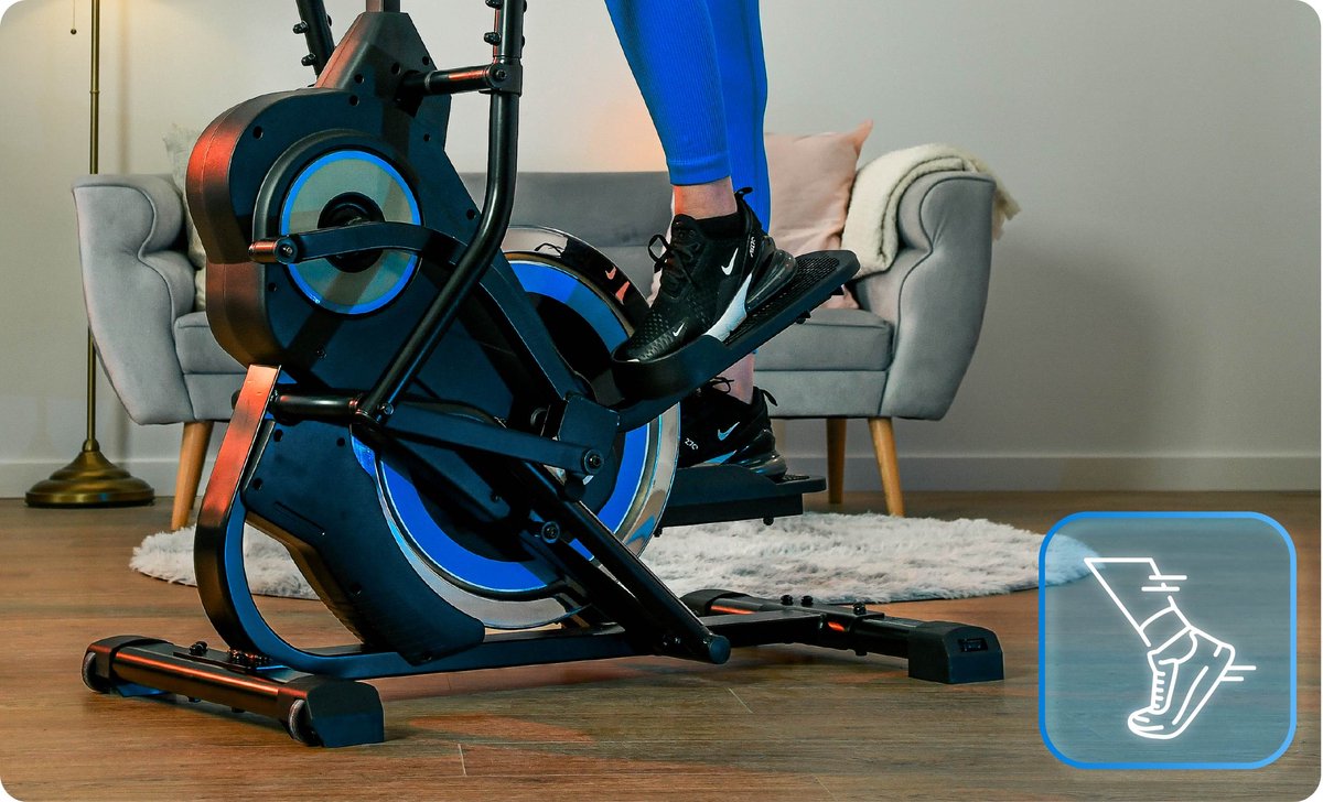 Afbeelding 2 van THUNDER® Crosstrainer | LOOP | Magnetische Elliptische Trainer | 8 Weerstandsniveaus | Hartslagsensor | Antislip Pedalen | Tablethouder | Stil in gebruik | Max. 110 kg | Voor Thuisgebruik |