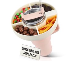 foto van Siliconen snackring voor Stanley Cup 1.0 H2.0 40 oz beker met handvat - 40 oz herbruikbare schaal voor Stanley, draagbare snackhouder voor Stanley Cup-accessoires (gebroken wit)