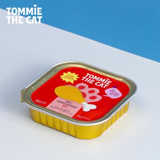 Tommie the Cat - 19 x 90gr - kitten verse mousse kip - kittenvoer natvoer - voordeel verpakking - zonder suiker en graanvrij