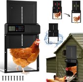 Kippenluik - Automatisch met timer - Chickenguard - Kippendeur - Waterbestendig IPX4 - LCD display - Kippenren
