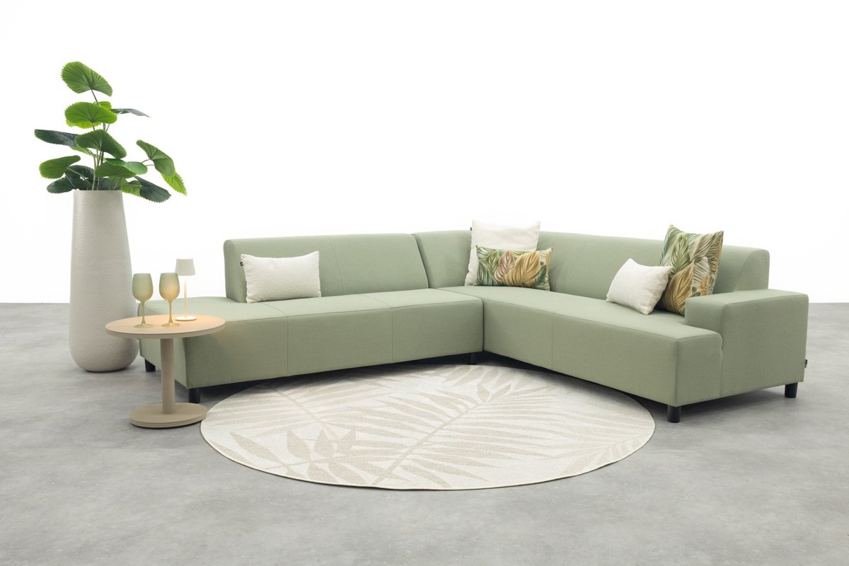 Malaga hoekbank loungeset chaise longue - Soft Green