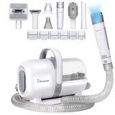 Groomzo Professional 15 pièces Tondeuse pour chien à poils épais - Tondeuse pour animaux - Sucer et tailler - Set complet - Modèle 2024 - Whisper Quiet - Kit de toilettage Chats et Chiens - Incl. Cours de toilettage vidéo