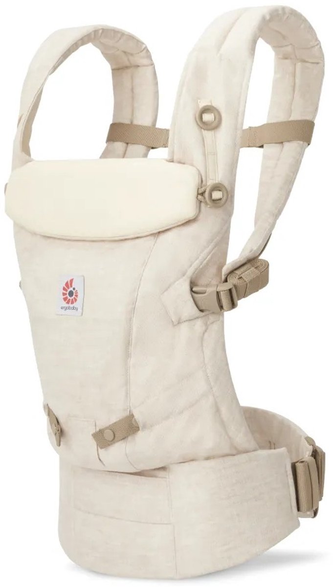 Ergobaby draagzak Adapt Linen - Naturel Linen - ergonomische draagzak vanaf geboorte - maat 56 tot 86/92 - 3 Draagposities