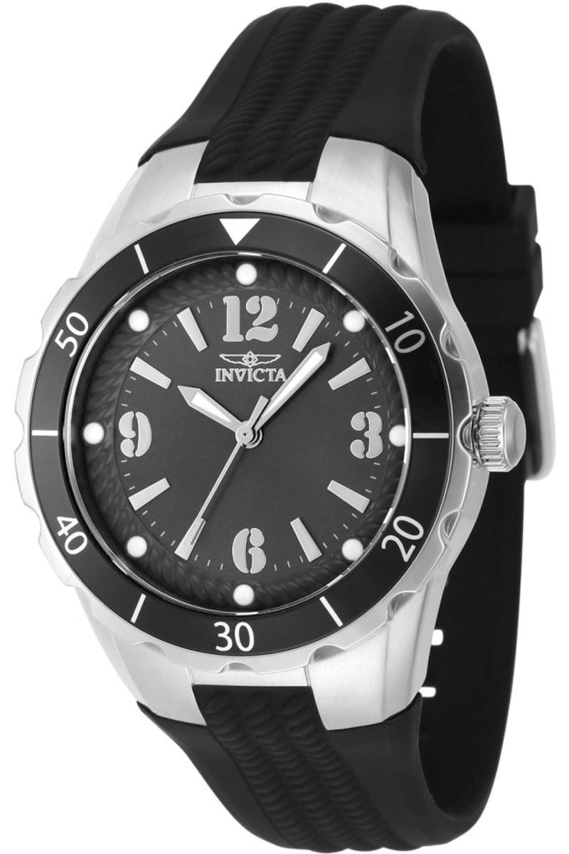 Invicta Angel 48849 Dames Horloge - Waterdicht - Analoog - Quartz Uurwerk - Roestvrij Staal met grijze Wijzerplaat - 38mm