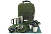 Vaisselle de camping de luxe, tasses et couverts, pour 2 personnes, ustensiles de cuisine pour le camping et la survie en outdoor