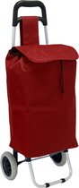 Dreamble® | Boodschappentrolley | Boodschappenwagen | Rood | Extra Groot en Sterk | 46 Liter | Stalen Frame | Grote Wielen | Lichtgewicht | Opvouwbaar | Afneembare Boodschappentas | 2 Ritsvakken | Waterafstotend