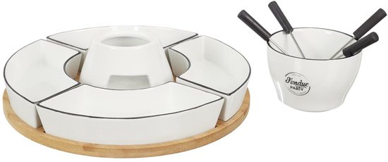 Cook Concept Chocolade of kaas fondue - met 4 vorken - wit - keramiek - voor 4 personen van cook-concept — afbeelding 5