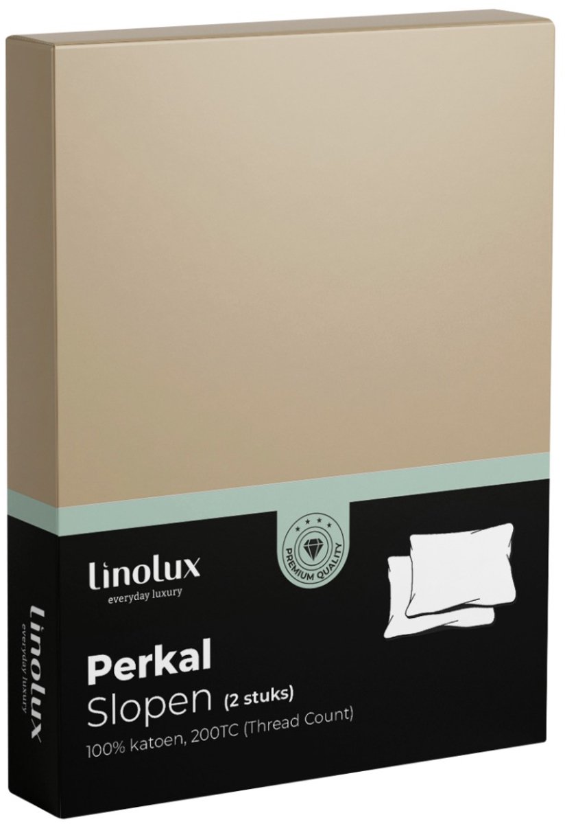 Linolux Kussensloop Katoen Perkal Sand 2x 60x70