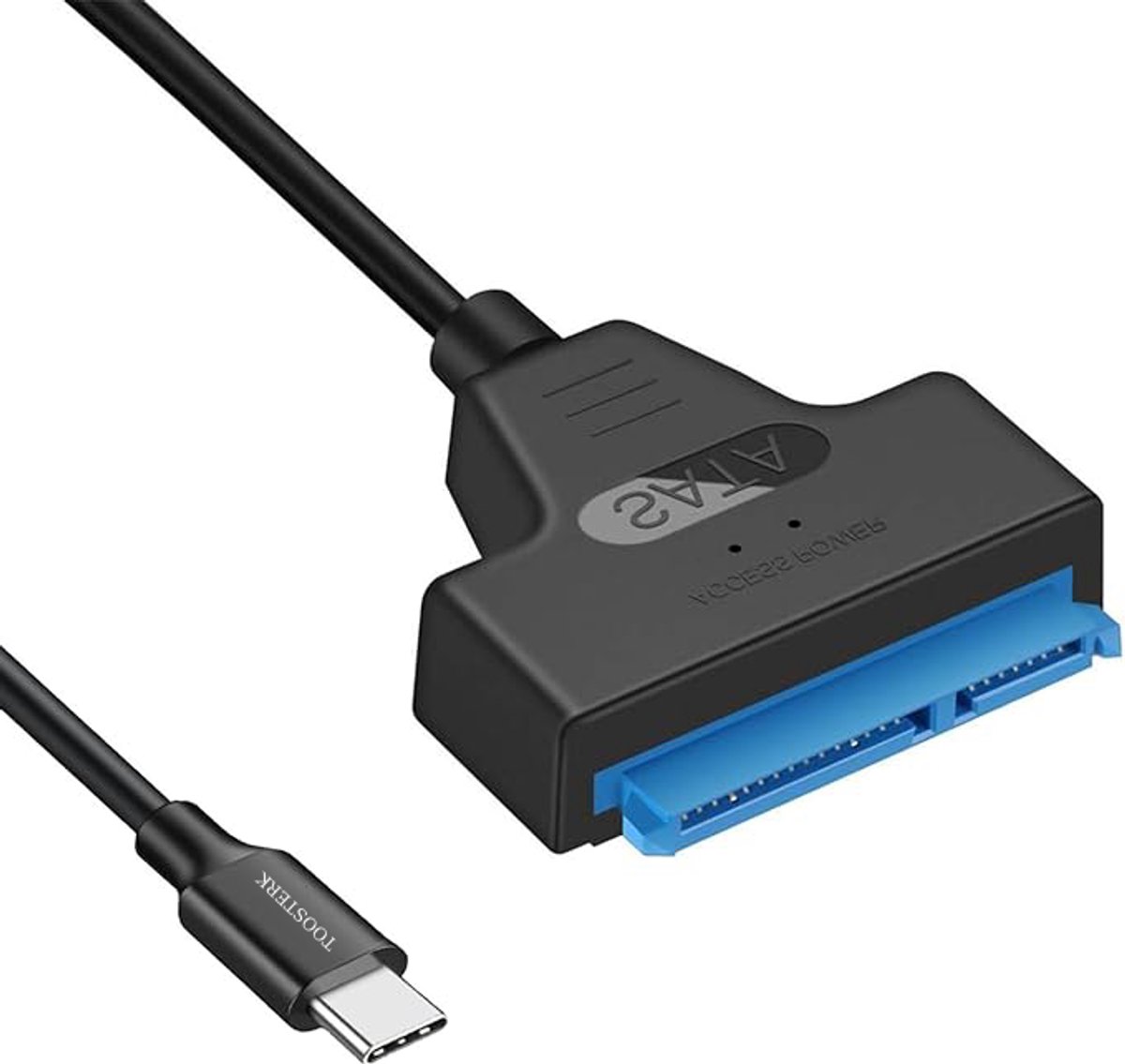 USB-C naar SATA Adapter – Geschikt voor 2.5” HDD en SSD (7+15 pin) Sluit moeiteloos een 2.5” SATA-schijf aan via USB-C voor snelle en stabiele gegevensoverdracht