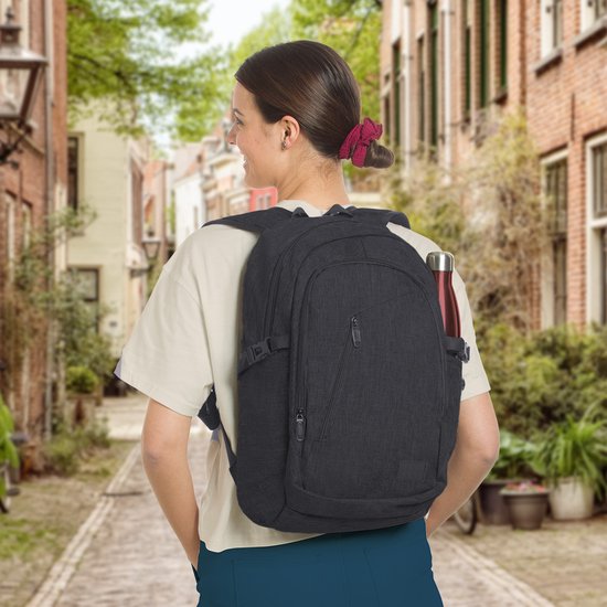 Sac à dos TRVLMORE - 25 L - 15,6 pouces - Sac à dos pour ordinateur portable avec port USB - Cartable - Homme et femme - Sac - Garantie à vie - Zwart