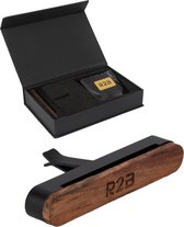 R2B Auto Parfum met Houder - Incl. Set van 2 Geuren - Hervulbaar - Walnoothout - Autogeur - Autoparfum - Auto Luchtverfrisser - Auto Geurverfrisser - Zwart