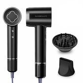 Sansbeauté® Föhn met Diffuser – Krullen – 110.000RPM - Ionische Haardroger met Borstel - 3 Standen - 3 Opzetstukken – Reisföhn - Coolshot – Haarföhn met Diffuser – Hair Dryer - 2000W - EssentiaPRO®