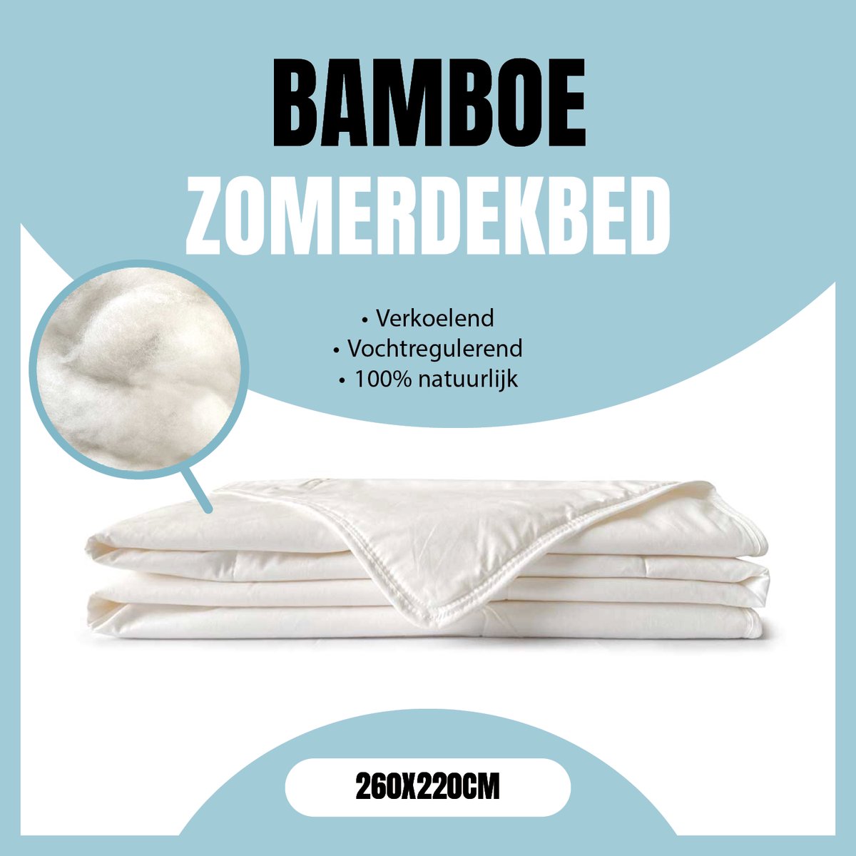 Eleganzzz Bamboe Viscose Zomerdekbed - Bamboe Dekbed 260x220cm - Zomerdekbed - Dekbed Zomer - Lits Jumeaux Extra Lang - Lits Jumeaux Extra Breed - Dekbedden