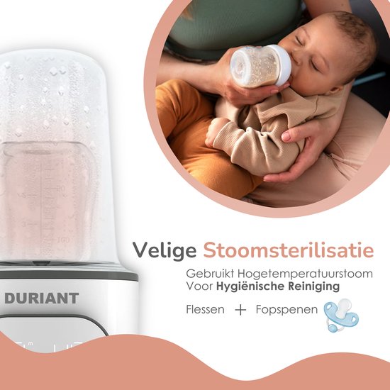 Duriant® Flessenwarmer- Flessenwarmer PRO 10in1- Flesverwarmer - Snelle Opwarming- Steriliseren- BPA FREE - Geschikt voor alle flessen-Thermostaat van Duriant — afbeelding 3