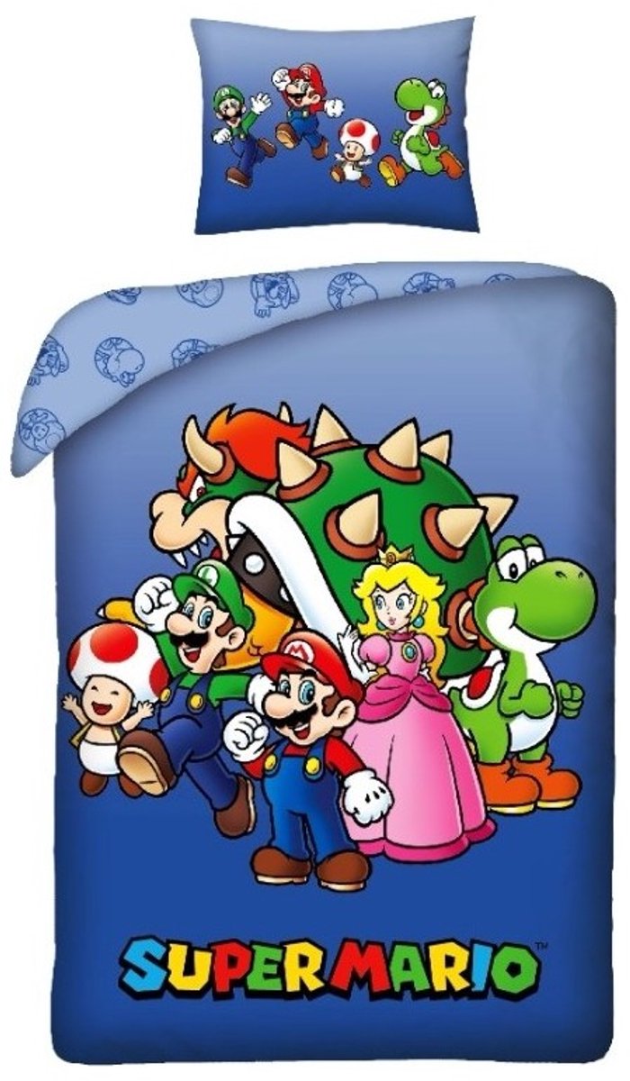 Super Mario - Dekbedovertrek 140x200 cm kussenloop 65x65 cm