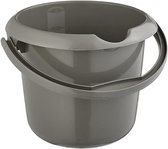 Seau avec échelle de mesure intégrée et poignée ergonomique 5 l - éco-gris