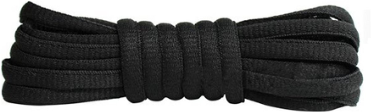 Ovale Veters - Zwart - 120cm - SneakersAdept - Katoen/Nylon - Voor o/a Asics, New Balance, Nike SB en meer