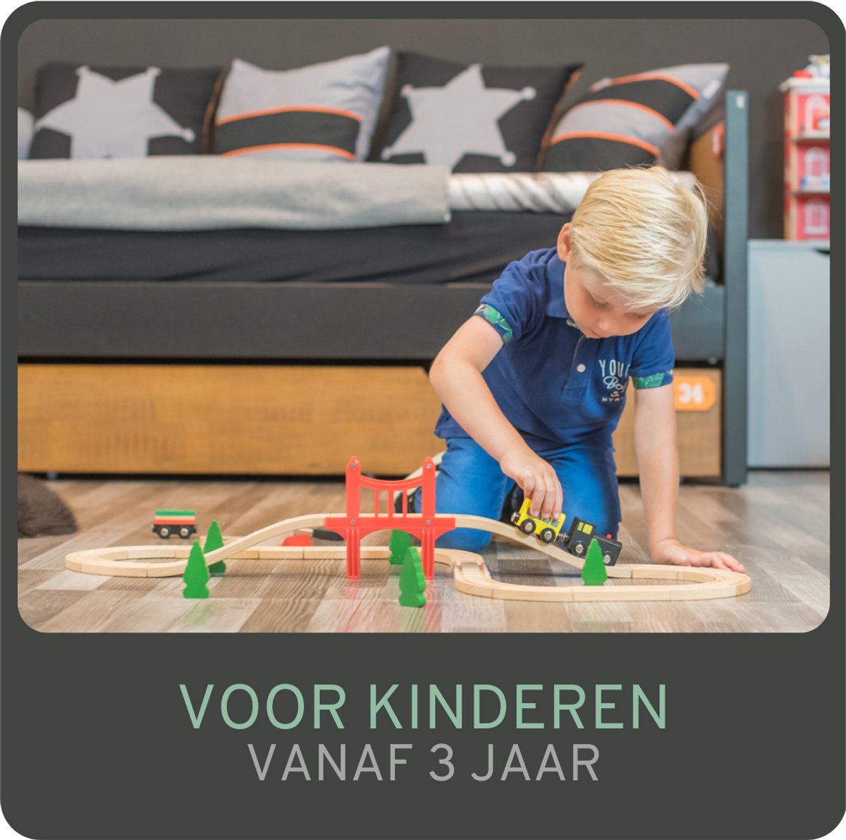 Bandits & Angels Houten Treinset 37 delig vanaf 3 jaar voor Jongens en Meisjes - Trein Set van Hout met 37 delen - Inclusief 1 trein - Treinbaan voor Kinderen met Accessoires — afbeelding 9