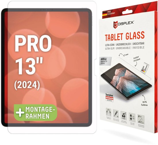 Displex tabletglas voor iPad Pro 13" (2024) met montageframe.