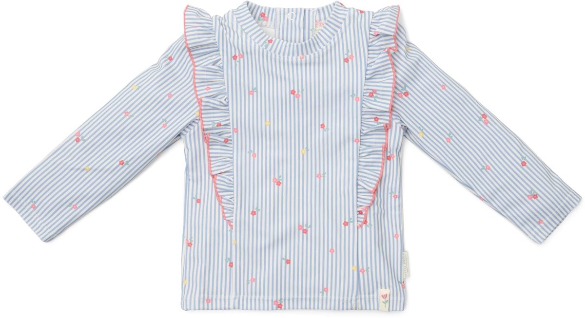 Little Dutch Zwemshirt lange mouw - Blauw - Sunny Flowers-62/68