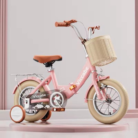 • 18 inch kinderfiets • kinderfiets met mandje • meisjesfiets 18 inch • fiets met zijwieltjes • retro kinderfiets • Viccabe kinderfiets • kinderfiets 8jaar • fiets met zijwieltjes