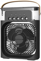 Bol.com Ventilator - Led Verlichting - Draagbare Ventilator - Luchtkoeler - Bevochtiger - Tafelmodel - Waterverneveling - 203 x ... aanbieding