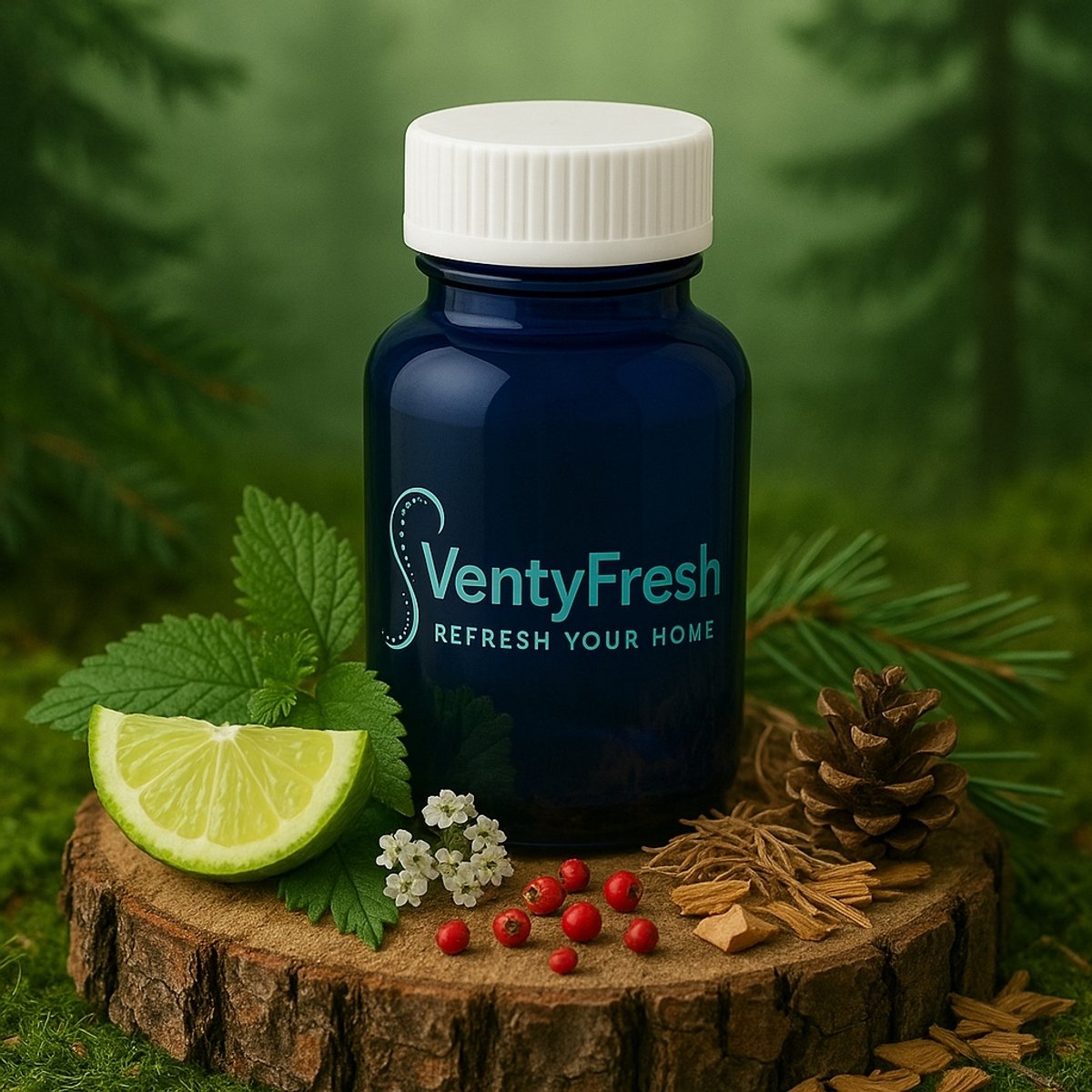 VentyFresh Deep Forest Geurolie Navulling 500 ml – Frisse Bosgeur voor thuis en op kantoor - Luxe geurbeleving voor geurverspreiders (Stand-alone of via ventilatiesysteem D)