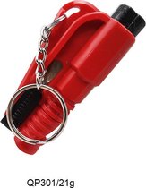 Rescue me sleutelhanger - Veiligheidshamer - Auto - Gordel - Fluit - Emergency Tool - Rood