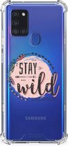 Telefoonhoesje  Samsung Galaxy A21s Telefoontas met transparante rand Boho Stay Wild