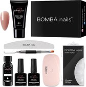 8-Delige Polygel Nagellak Set - Gellak Starterspakket - Incl. UV Lamp Gelnagels - Topcoat Basecoat - Nageltips - Giftset Vrouw - Cadeau - Kleur Coffee