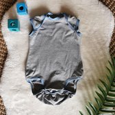 BolleBillen Handgemaakt - Romper - Speciaal voor wasbare luiers - Marine blauw streepjes - Maat 68/74 - Eco Katoen - kleding voor jongens en meisjes