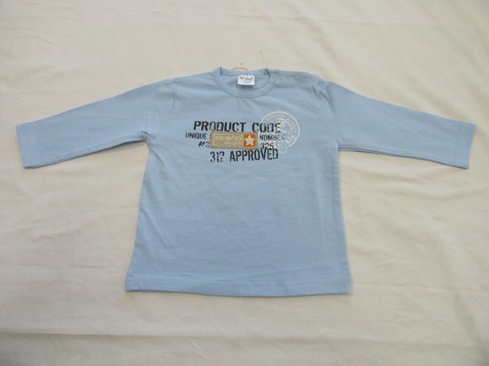 dirkje, jongens , t-shirt lange mouw , bleek blauw , product code , 74 - 9 maand