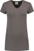L&S T-shirt V-neck cot/elast SS for her