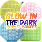 Ultrasativa® Pop It Pakket- Glow In The Dark - 4 Pack - Fidget Toys