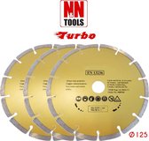 N&N Tools Disque à tronçonner diamant Professional Multi Pack - 3 x 125 mm | Wet & Dry