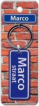 Paper Dreams Sleutelhanger Straatnaam Marco 9 Cm Staal Blauw