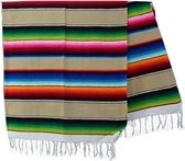 Mexicaanse Deken - Plaid - Serape - Gerecycled Acryl - 210 x 150 - Anders - BBXZZ0beige1