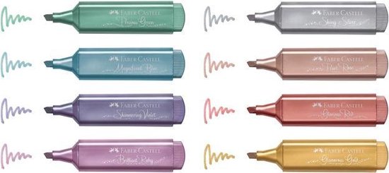 Faber-Castell tekstmarker - 8 stuks - metallic - FC-154689 - Faber-Castell