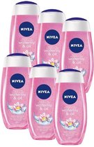 NIVEA Waterlily & Oil - 6 x 250 ml - Voordeelverpakking - Douchegel