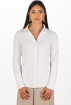My Pashion - Shantionea Blouse S - Wit - Regular Fit - Easy-Move Kwaliteit - Dames Blouse Lange Mouw - Travelstof Kleding