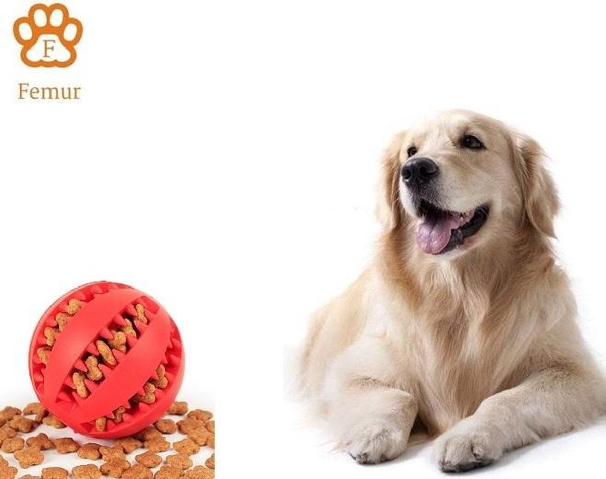 Honden Speelgoed – Hondenspeeltjes – Hondenbal – Hondenspeelgoed – Honden Speelgoed Intelligentie – Honden Bal – Snackbal Hond – Kauwspeelgoed Hond – Rood – 7 Cm