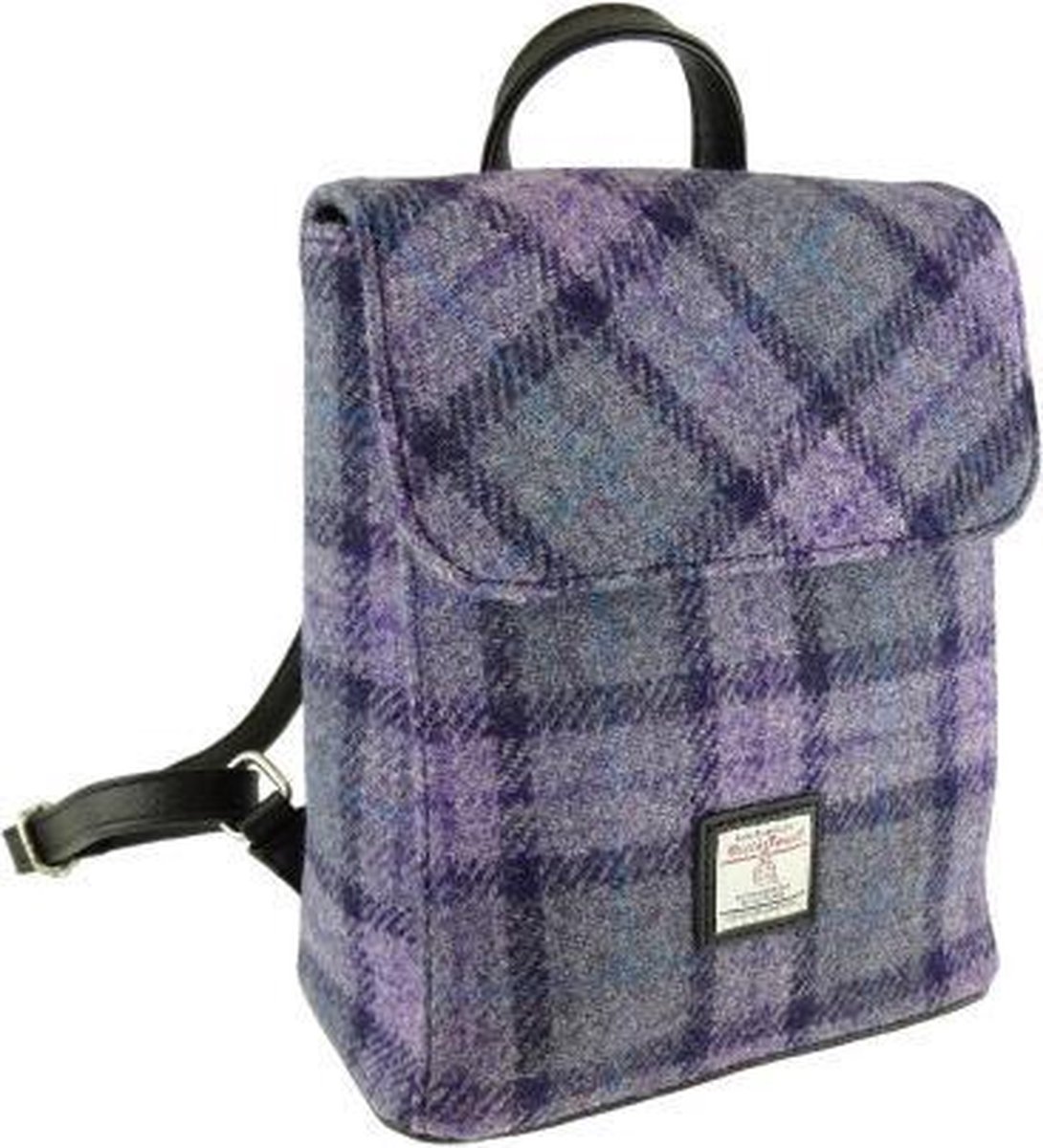 Glen Appin Mini Rugzak Tummel Bold Purple Tartan - Echte Harris Tweed - Made in Scotland