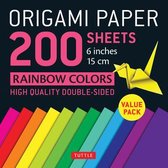 Origami Paper 200 Sheets Rainbow Colors 6 in