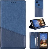 Voor Google Pixel 3a XL MUXMA MX109 horizontale flip lederen tas met houder & kaartsleuf & portemonnee (blauw)