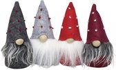 Kerstkabouters | set met 4 kabouters in verschillende kleuren | 10 cm hoog