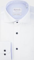 Wit twill shirt van Michaelis met subtiele details-boordmaat: 37