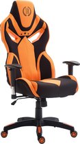 Gamingstoel volwassenen stof - sportief design - Zwart/Oranje- 76x72x133 cm