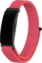 Strap-it® Fitbit Inspire nylon bandje - knalroze