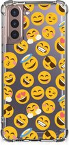 Hoesje met Tekst Samsung Galaxy S21 Plus Telefoonhoesje  met doorzichtige rand Emoji