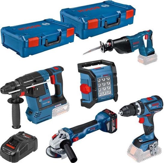 Accu toolkit 5 Toolkit 18V (GSB 18V-60 C, GWS 18V-10 C, GBH 18V-26, GSA 18V-LI, GLI 18V-1200 C, 1x ProCORE18V 4,0Ah, 2x ProCORE18V 8,0Ah, lader GAL 1880 CV)